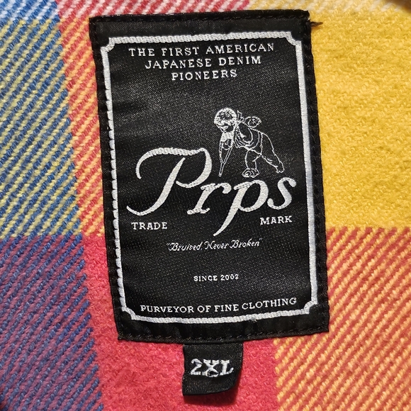 NWOT PRPS Goods & Co Japan Plaid Multicolor Flannel Shirt Shacket - Size XXL - Picture 3 of 10
